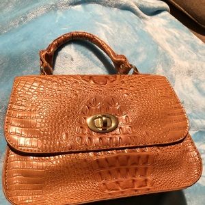 Honey Tan Mock Croc Handbag